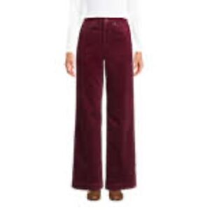 Women's High Rise Wide Leg Corduroy Pants Lands' End New